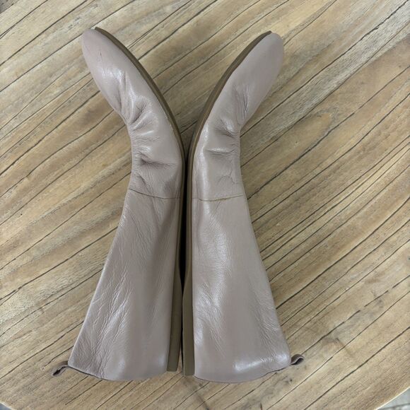 J Crew Anya Ballet Flat Womens Size 8 Tan BlushPink Leather Neutral Comfy Preppy - Picture 7 of 13